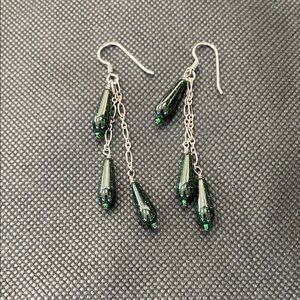 Elegant Green Drop Earrings